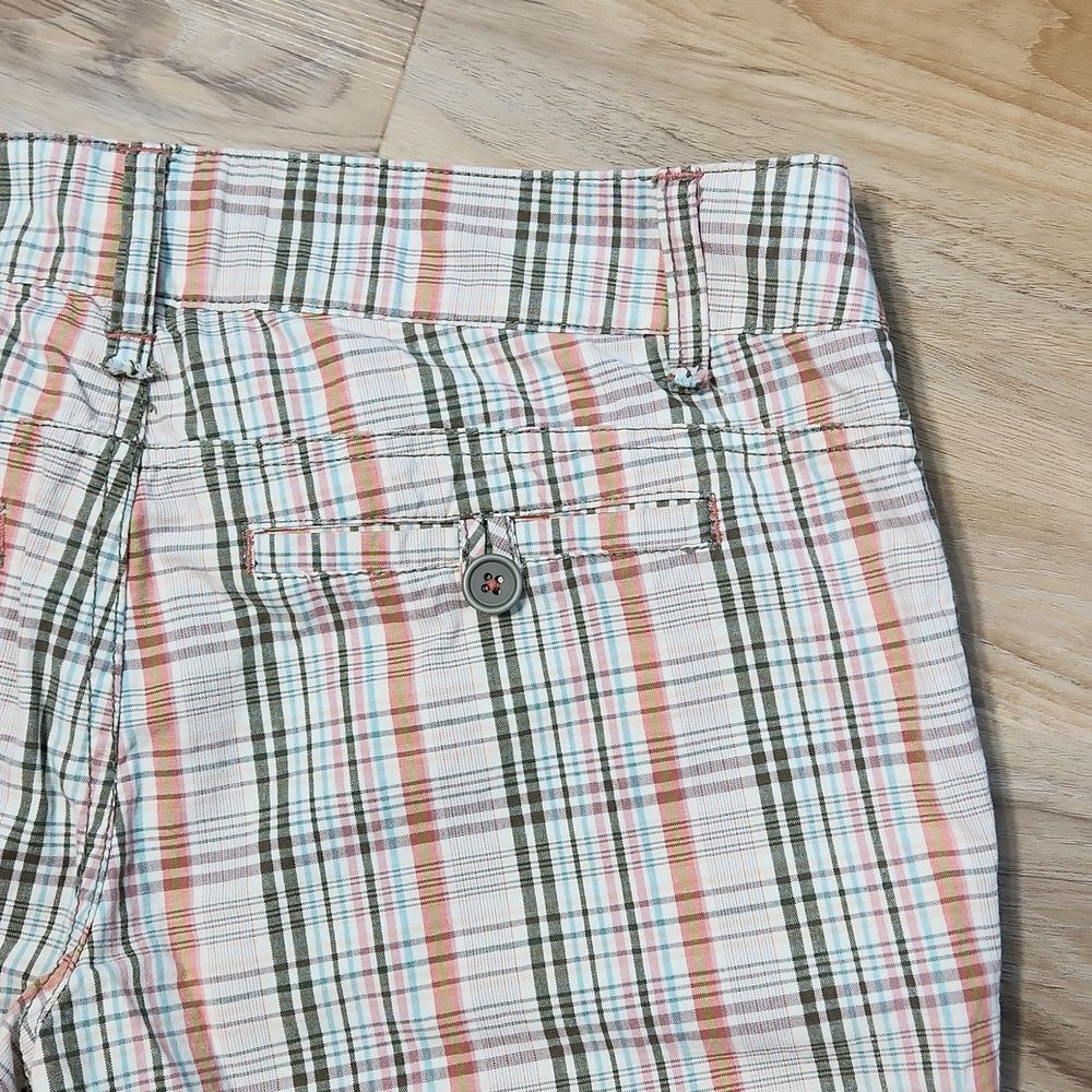 ☔️💜Anchor Blue Khaki & Olive Plaid Bermuda Shorts Size 7 - Picture 7 of 12